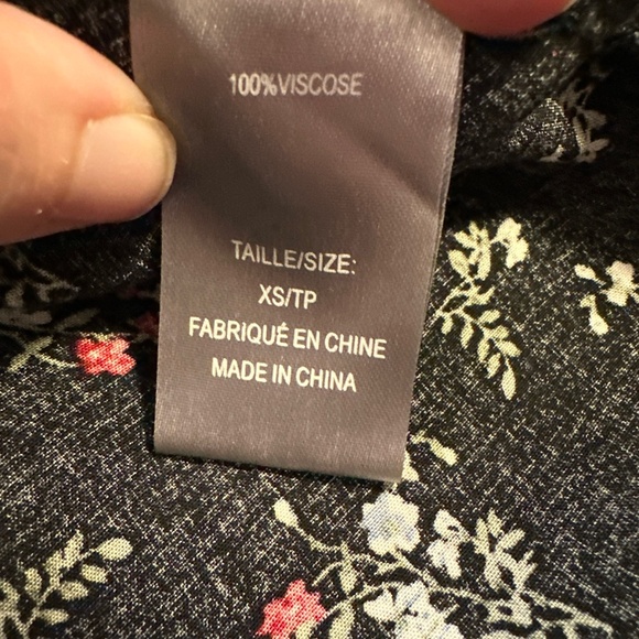 Ditsy Floral Midi Dress XS Prairie Boho Suzy Shier Cottagecore Dark Romantic - Picture 4 of 8